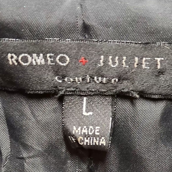 Romeo + Juliet Black Faux Leather Moto Jacket Size L - Picture 2 of 7